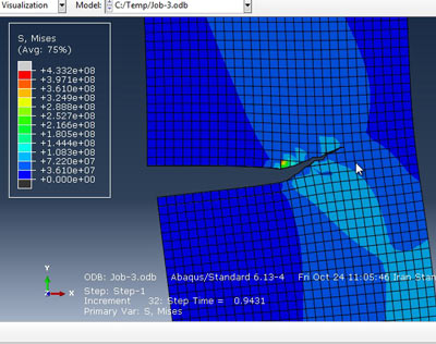 آموزش شبیه سازی رشد ترک xfemدر نرم افزار آباکوس